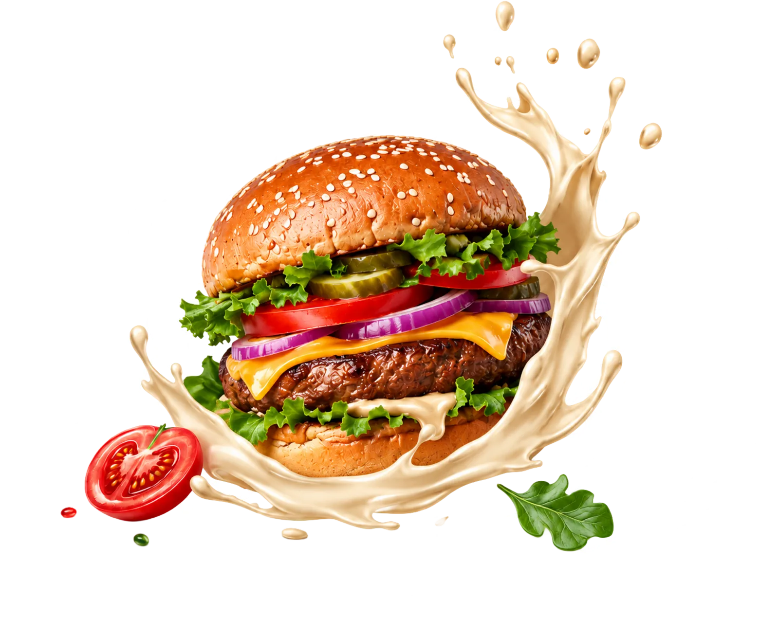Hamburguesa con salsa Foodie servida en un plato